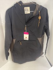 Marley Lilly Jacket Womens Small Black 1/2 Zipup Hooded Pullover Windbreaker Nwt