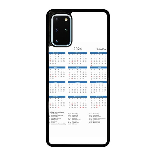 For Samsung S7 S8 S9 S10 S20 Plus Lite US 2024 Calendar Anti scratch Cover - 第 4/25 張圖片
