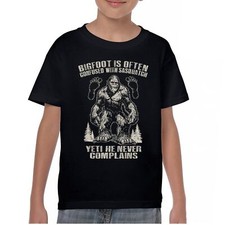 Bigfoot Is Often Confused With Sasquatch Youth T-shirt Yeti Hike Camping Kids