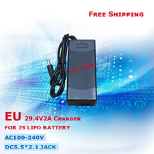 EU 29.4V 2A Lithium Ion Lipo Li-ion Battery Charger with 5.5*2.1mm DC plug