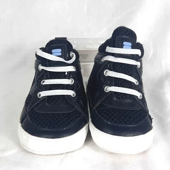 Fila Zapatos Cuna Bebé Talla 6-12 Meses Negro Blanco NUEVO Foto 2 de 4