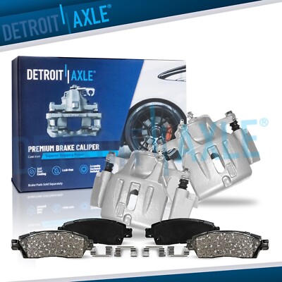 Front Brake Calipers w/Bracket Brake Pads Kit for 2001 - 2007 Toyota Highlander