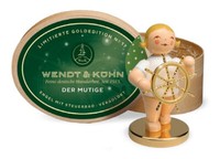 Wendt&KüHn, Limitierte Goldedition, Der Mutige, Engel Mit Steuerrad, Vergoldet