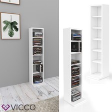  Étagère à CD Support à DVD Bibliothèque blanc Étagère de bureau blanche Vicco