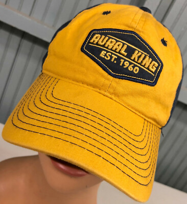 #ad #ad Rural King Farming Yellow Adjustable Baseball Cap Hat $12.56