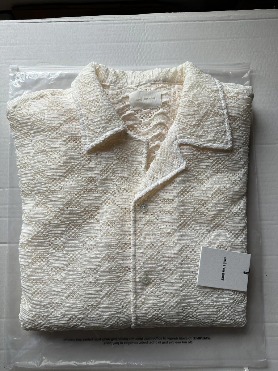 Aime Leon Dore Rico Shirt Cream lace crochet Woven | SS23| In Hand Ship Today 🚚