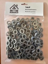 100 Silver, Extra Strong Gutter Hooks/Clips for Christmas, Xmas & String Lights