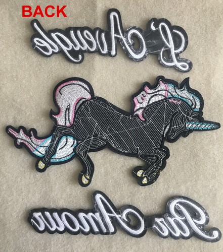 LOT 3pc/set Unicorn Horse Sequin Embroidered Sew On Patch Large Fashion Applique - Picture 8 of 8