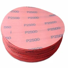 6" 50 Pack 2500 Grit Waterproof Hook and Loop Film Sanding Discs - Wet Sand Auto
