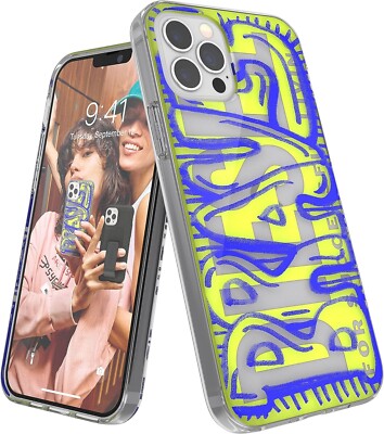 Diesel Custodia Protettiva Per IPhone 12 Pro Max - Trasparente, Antiurto, Testata Caduta 1.5m, Blu E Fluo