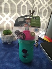 Tommee Tippee Insulated Straw Sippy Cup 1 yr Out Of This World 9oz - Teal -NIP
