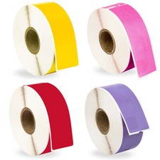 DYMO LW 30252 Address Labels - 24 Rolls - 6 each LAVENDER RED PINK YELLOW