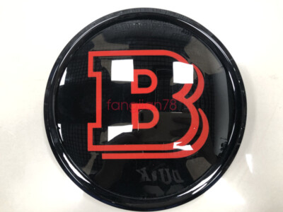 For Mercedes Benz A/B/C/E/S/ML Brabus Front Grille Badge Mirror Gloss Red Emblem
