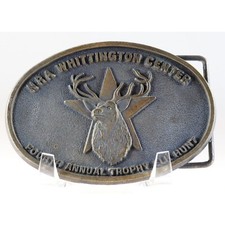 Belt Buckle NRA Fourth Annual Trophy Elk Hunt Brass Buckle