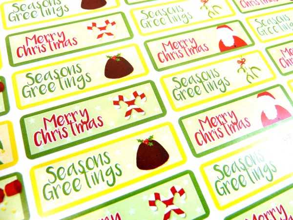 Frohe Happy Weihnachten Aufkleber Etiketten FüR Karten Umschlag Fest Basteln-image
