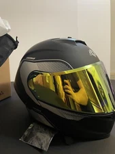 Motorcycle Riding Helmet Adult XL Orthrus DOBERMAN DOT Lighted Matte  (FMVSS218)