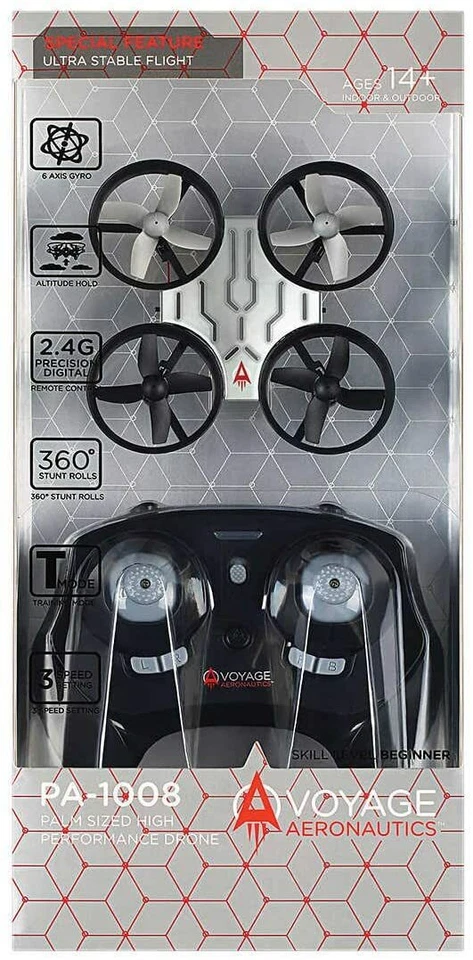 Voyage Aeronautics PA1008 Palm Size High Performance Drone Indoor Outdoor Silver - Image 2 of 4