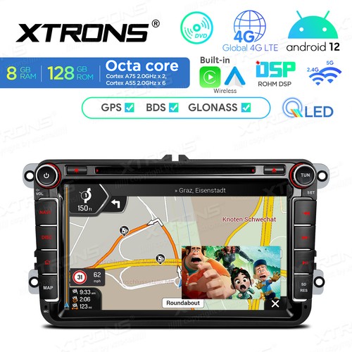 Autoradio 8" Android 14 8Core 8G+128GB GPS DVD per VW Golf 5/6 Polo EOS Passat - Foto 10 di 12