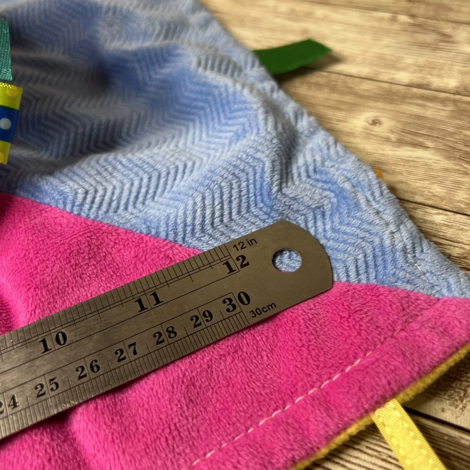 Taggies Pink Patchkins -Conejo Conejo Lovey Manta de Seguridad Peluche Animal de Peluche Foto 4 de 4