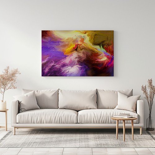 Abstract Colourful Brush Strokes Canvas Print Wall Art, Home Decor Wall Hanging - Picture 9 of 10