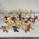1964 Vintage Louis Marx Cowboys & Indians 6 Inch Figures Lot of 16 Brown Yellow