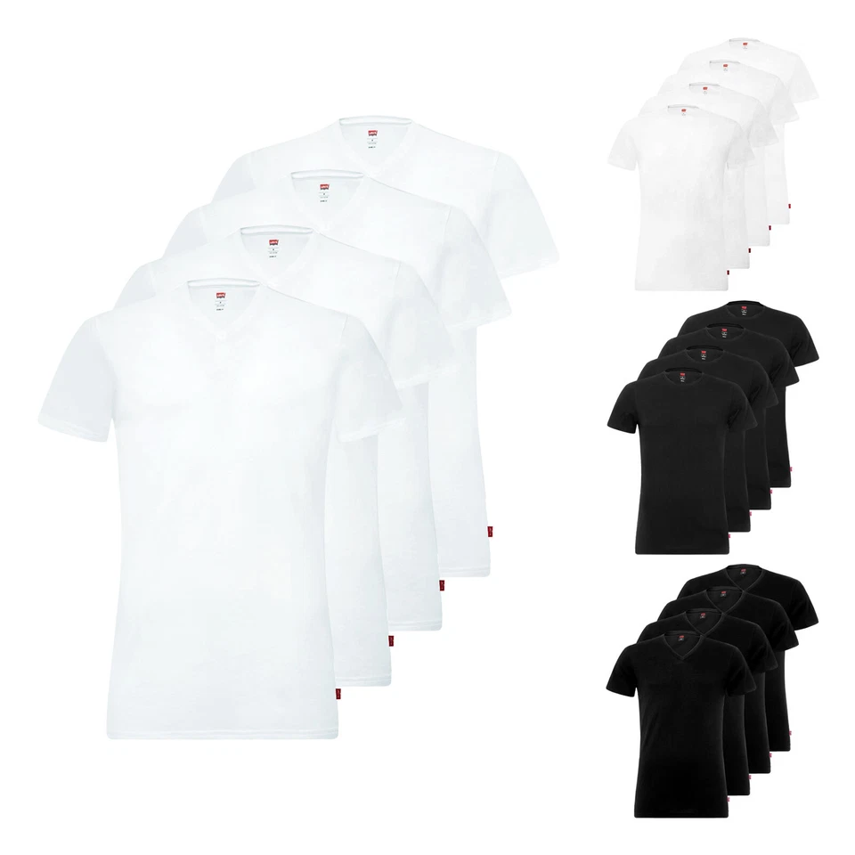 4er Pack Levi's Herren Shirts kurzarm Crew Neck V-Neck T-Shirts Stretch Cotton - Bild 1 von 1