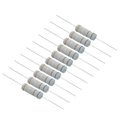 10Pcs 5W 0.68 Ohm 5% Tolerance Carbon Film Resistor, Axial Lead Resistors Kit
