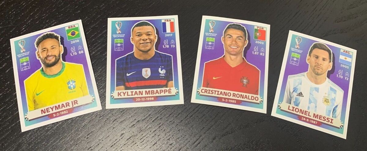 4 sticker panini catar 2022 world cup MESSI MBAPPE NEYMAR CR7