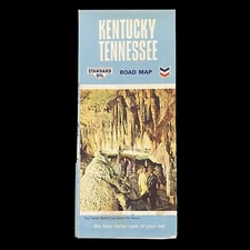 Vintage 1966 Standard Oil Kentucky Tennessee Travel Map Chevron Standard Oil