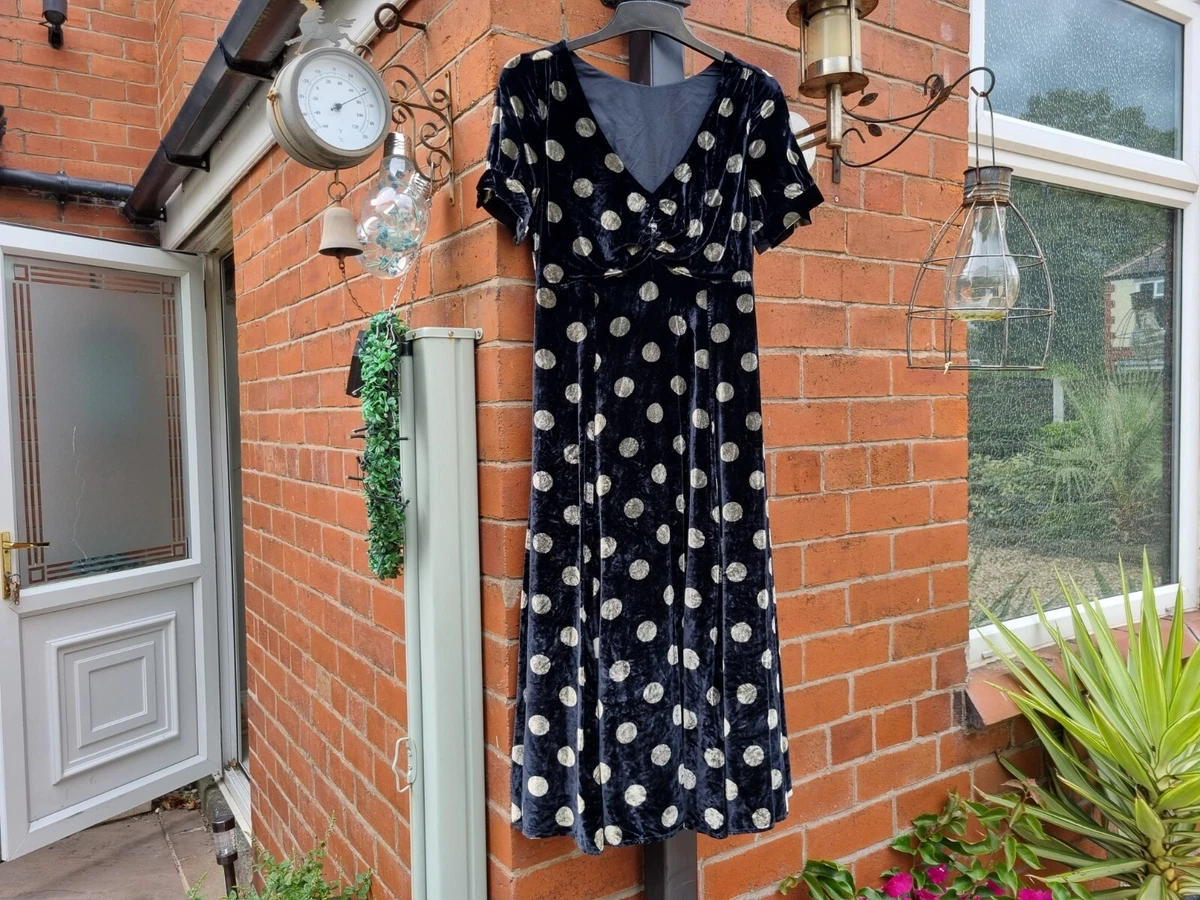 Boden Velvet Spot Rouch Front Dress Size 8L MAN1 eBay