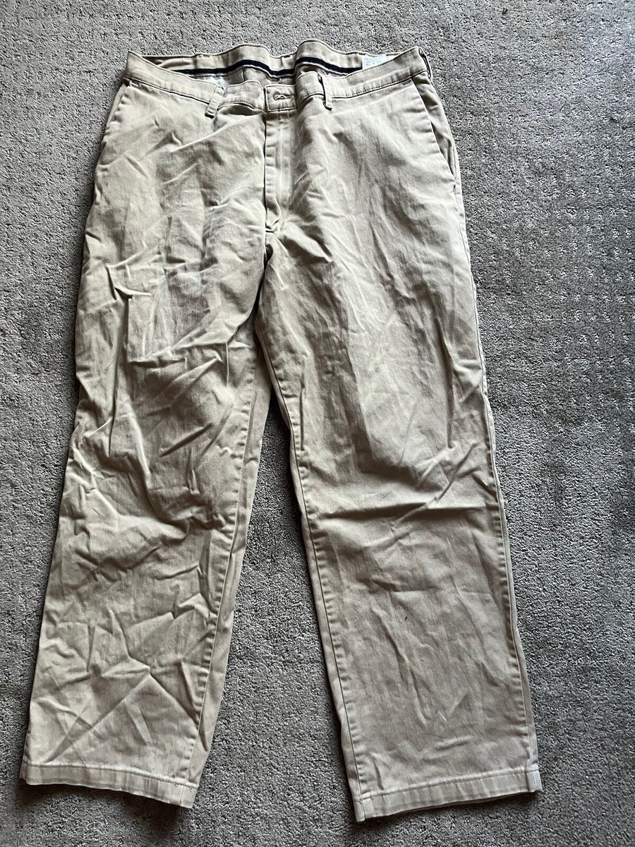 Wrangler Ultimate Khaki Men's Pants 40x30 Tan Straight Fit Flat Front  67AC4KH