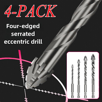 New Four-Flute Sawtooth Eccentric Drill Bit, Cozy Hoome Efficient Drill Bits US
