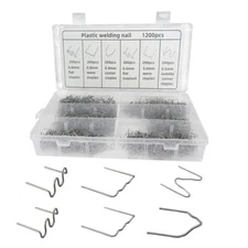1200PCS Car Plastic Welding Kit, 6 Different Shapes 0.6 0.8mm Hot Staples Rods