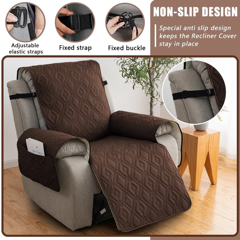 Cojín reclinable a cuadros diamante 100% impermeable y antideslizante, decoración del hogar Foto 4 de 4