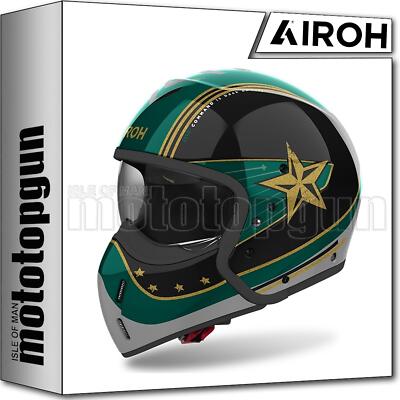 AIROH HELMET JET MOTORBIKE J1C34 J 110 COMMAND MINT GREEN GLOSS SZ. XL