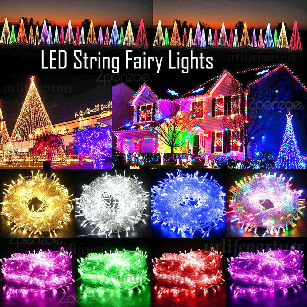 2000LED Fairy String Lights Mains UK Plugin Outdoor Garden Christmas Tree Decor eBay