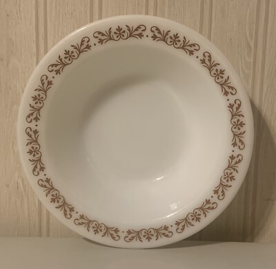 Vintage Pyrex Tableware Copper Filigree Rim Cereal Bowl