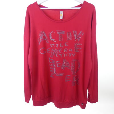 TREDY Sweatshirt Sweat Strass Rot Gr. 1 36 38