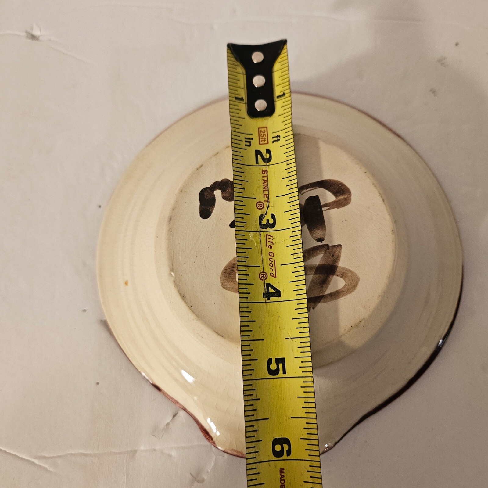 Handpainted Signed Pottery Floral Spoon Rest Sponge Holder Kitchen