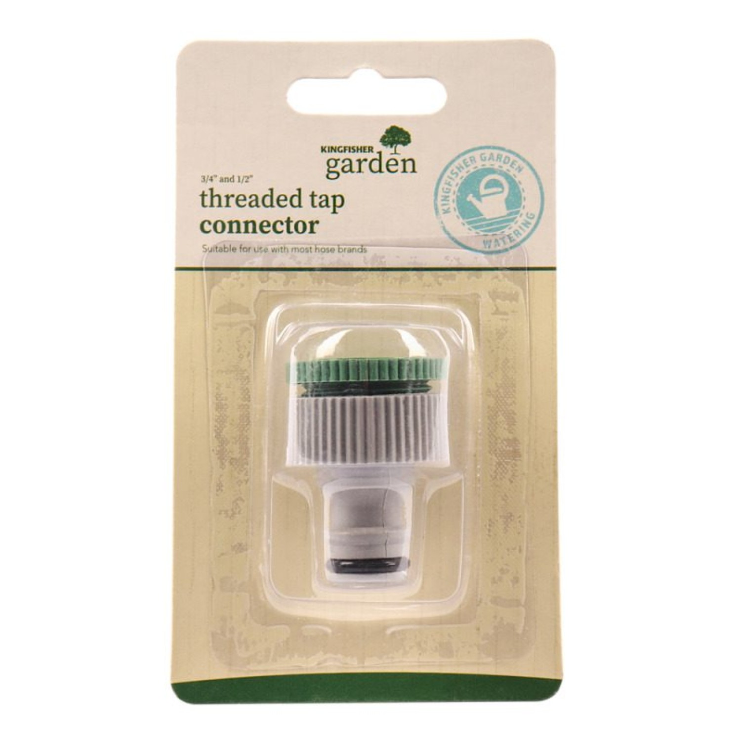 Threaded Tap Connector 3/4"" & 1/2"" Hose Adaptor Plastic Garden Watering Hose