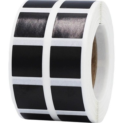 Black 1/2'' Inch Square Adhesive Labels 1,000 Color Coding Dot Stickers for Ef...