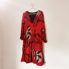Nomads Red Wrap Dress Small S 8-10 Boho Hippie