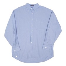TOMMY HILFIGER Mens Blue Button-Down Shirt L Classic Oxford Cotton Blend