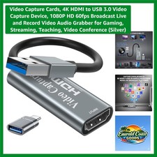 Video Capture Cards, 4K HDMI to USB 3.0 Video Capture Device, 1080P HD 60fps ...