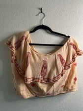 Free People Women s Orange/Red Paisley Embroi...