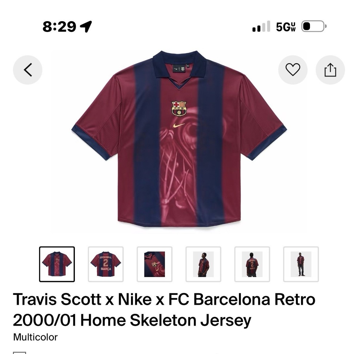 ウェア Nike FC Barcelona travis Travis Scott x Nike x FC Barcelona Retro 2000/01 Home Skeleton