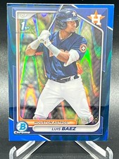 2024 BOWMAN LUIS BAEZ BLUE RAYWAVE CHROME REFRACTOR 6/150 BCP-66 ASTROS