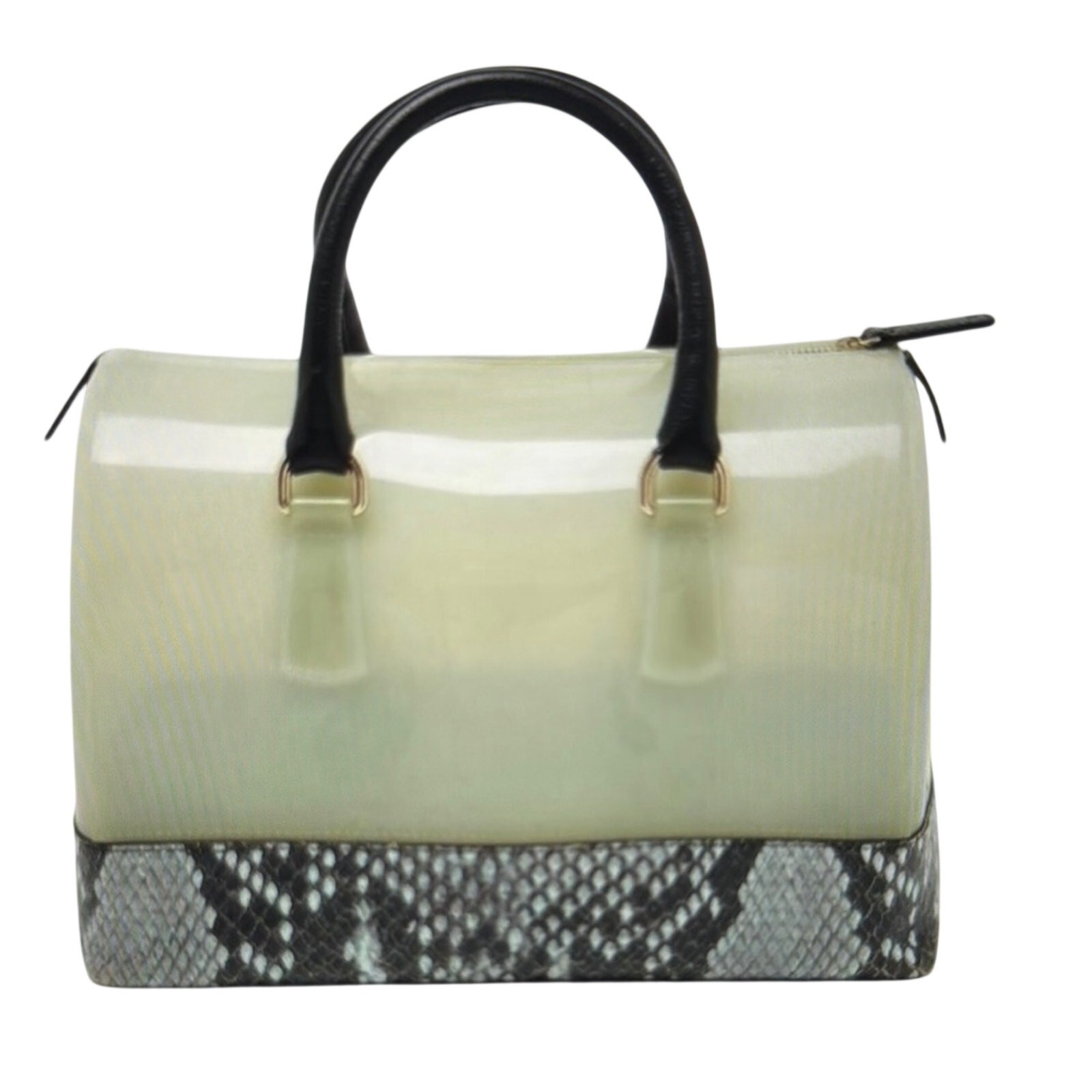 FURLA CANDY CANDY PYTHON PRINT Elegant Cream and … - image 1