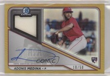 2021 Bowman Chrome Relics Gold Refractor 10/50 Adonis Medina #BCAR-AM Auto 0q4s
