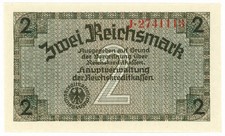 2 REICHSMARK OCCUPAZIONE TEDESCA ITALIA REICHSKREDITKASSEN 1943 FDS